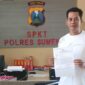 Dok. Foto Suyantono (Pelapor) sambil memegang laporan polisi yang dibuat di SPKT Polres Sumenep