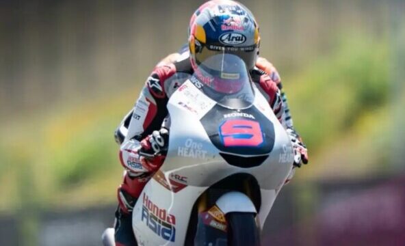 Veda Ega Pratama gagal finis pada Moto3 GP Belanda 2026 di Sirkuit Assen, sehingga turun ke peringkat ketujuh klasemen sementara. (Foto: Motogp)